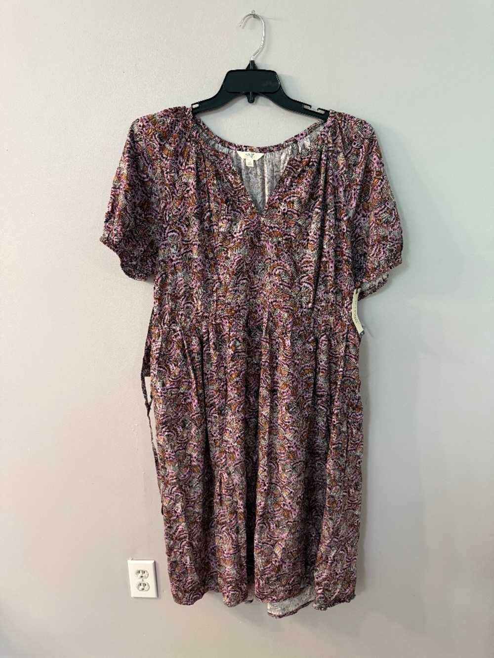 Terra & Sky Puff Sleeve Midi Dress
